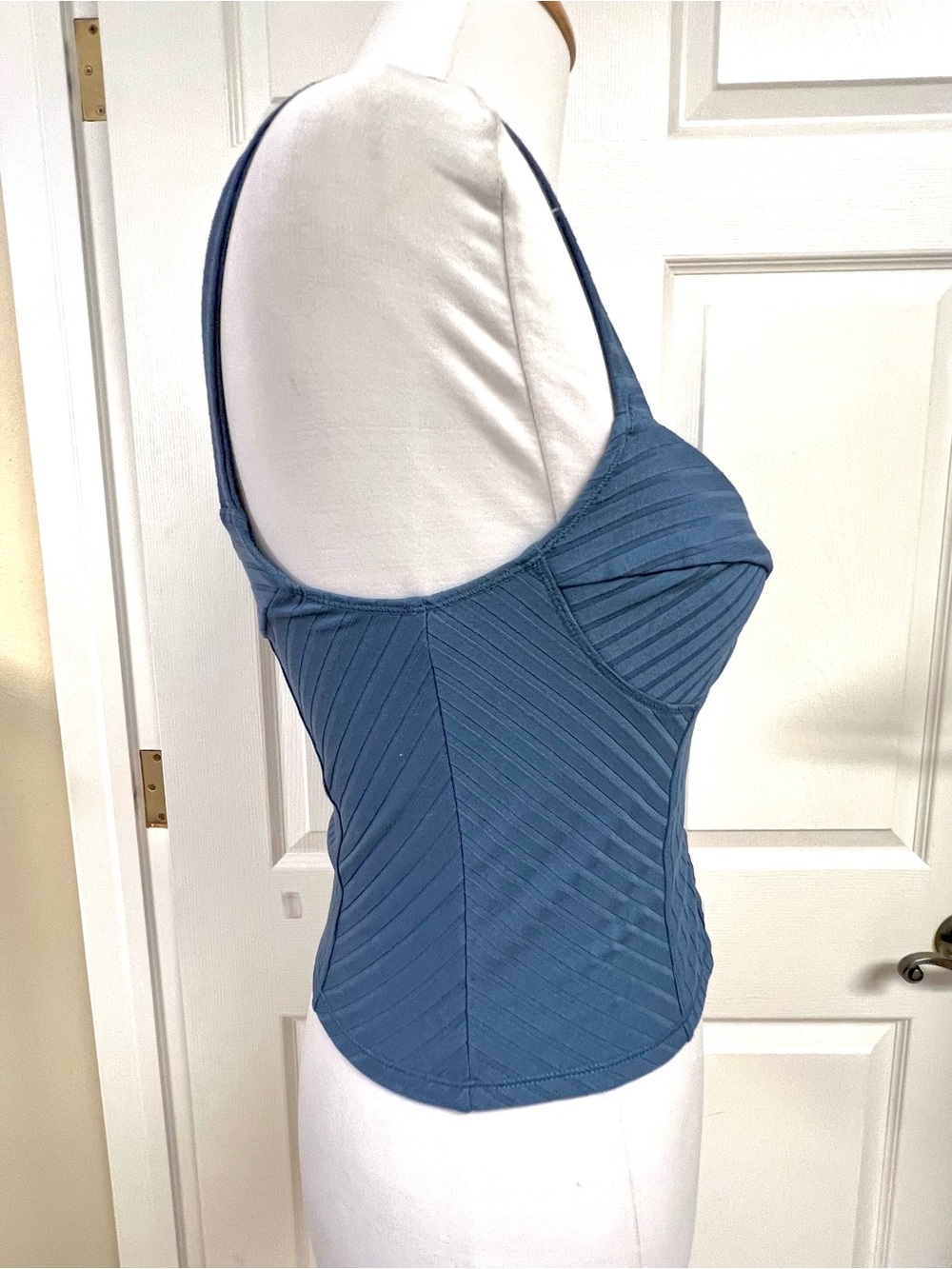 NWT Free people Intimately M Serenity Corset Cami top teal blue coquette bustier - Picture 4 of 8